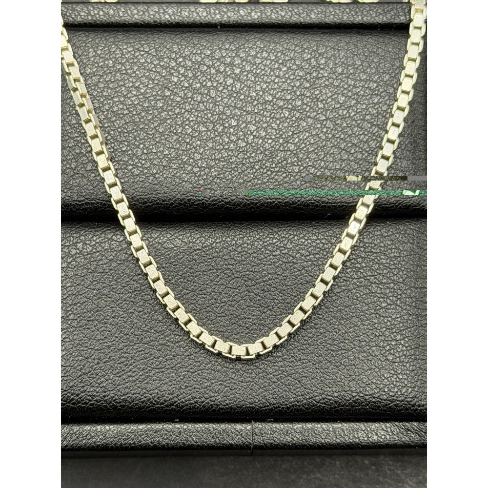 Vintage Sterling Silver 2 Mm Box Chain 16" 8 Grams